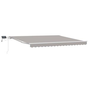 vidaXL Toldo retr&aacute;til Cinzento-claro 400 &times; 300 cm Tecido e Alum&iacute;nio