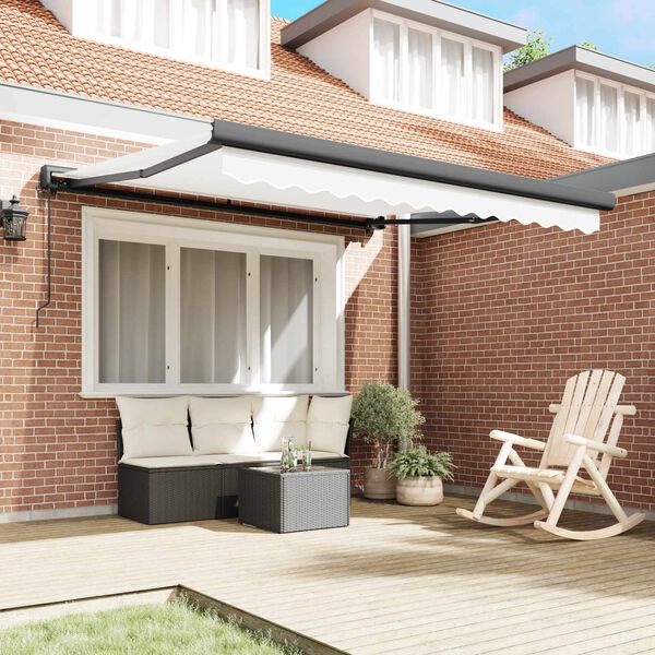 vidaXL Toldo Branco 350 x 250 x 165 cm Poli&eacute;ster e Alum&iacute;nio