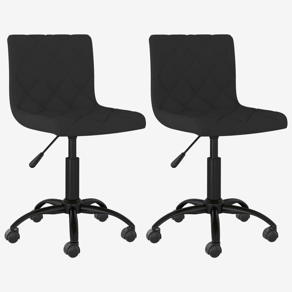 vidaXL Cadeiras de jantar girat&oacute;rias 2 pcs veludo preto