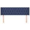 vidaXL Cabeceira de cama c/ abas tecido 163x16x78/88 cm azul