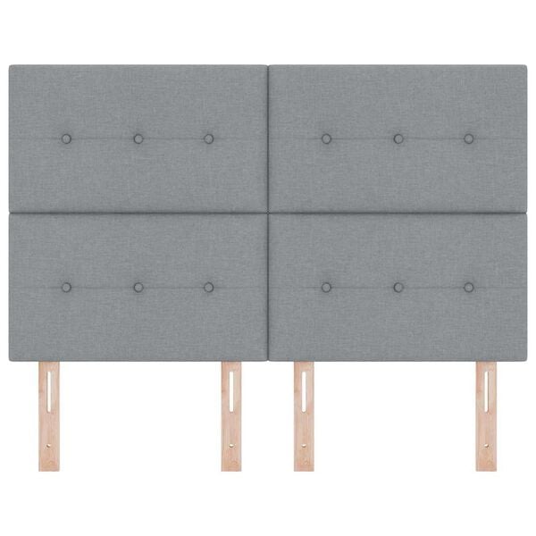 vidaXL Cabeceira com cabeceira Cinzento-claro 144 cm Couro Sint&eacute;tico