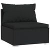 vidaXL 9 pcs conjunto lounge de jardim c/ almofadões vime PE preto
