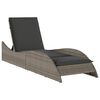 vidaXL Espregui&ccedil;adeira com almofad&atilde;o 60x205x73 cm vime PE cinzento