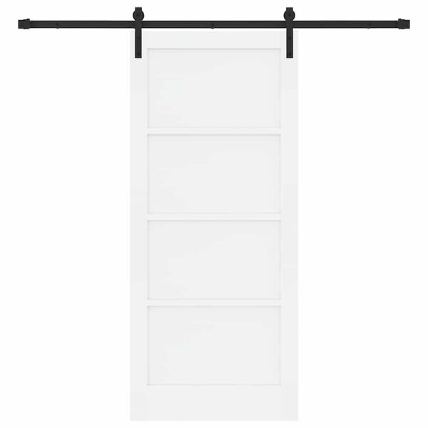 vidaXL Porta Deslizante Branco e Preto 86 x 198,5 cm