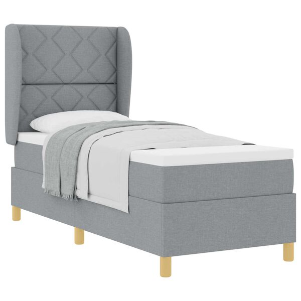 vidaXL Cama Box Springs com Colch&atilde;o Cinza Escuro 90x190 cm 80 x 200 cm