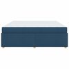 vidaXL Estrutura da Cama com colch&atilde;o Azul 200 x 200 cm tecido