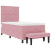 vidaXL Cama Box com colch&atilde;o com cabeceira Rosa 80 x 200 cm Veludo