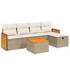 vidaXL 6 pcs conjunto de sof&aacute;s p/ jardim com almofad&otilde;es vime PE bege