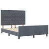 vidaXL Cama Box com cabeceira Cinzento escuro 140 x 190 cm Veludo