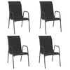 vidaXL Cadeiras de jardim 4 pcs a&ccedil;o e textilene preto