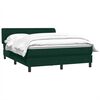 vidaXL Cama box spring com colch&atilde;o 160x210 cm veludo verde escuro