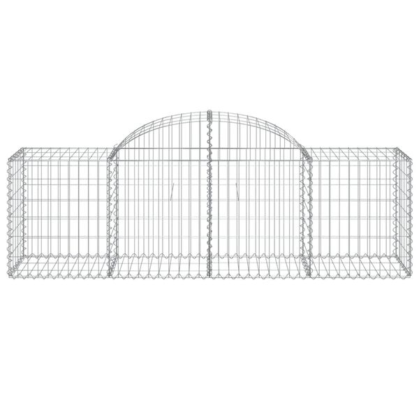 vidaXL Cestos gabião arqueados 14pcs 200x50x60/80 cm ferro galvanizado