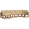 vidaXL Conjunto de Sof&aacute;s para Exterior 7 pcs Natural e Bege