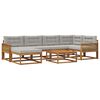 vidaXL Conjunto de Sof&aacute;s para Exterior 7 pcs Natural e Cinzento-Claro