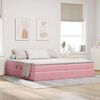 vidaXL Cama com arruma&ccedil;&atilde;o e colch&atilde;o Rosa 200 x 200 cm Veludo