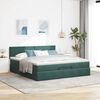 vidaXL Estrutura de cama otomana com colch&atilde;o 180x200 cm verde escuro