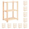 vidaXL 10 unidades arruma&ccedil;&atilde;o 3 prateleiras 60x38x90cm pinho 150 kg