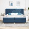 vidaXL Cama Box com colch&atilde;o com cabeceira Azul 200 x 200 cm tecido