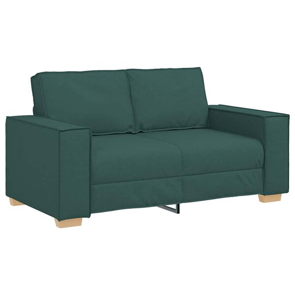 vidaXL Sof&aacute; de 2 lugares verde escuro 160x78x84 cm tecido