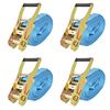 vidaXL Cintas de fixa&ccedil;&atilde;o c/ roquete 4 pcs 4 toneladas 8mx50mm azul