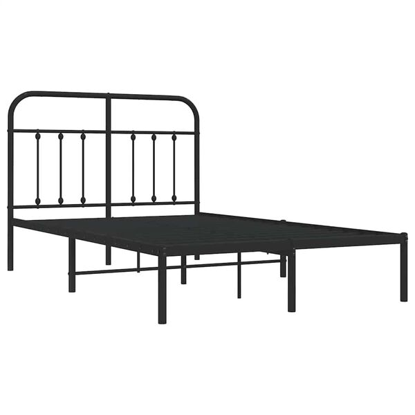 vidaXL Estrutura de cama com cabeceira 120x190 cm metal preto