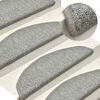 vidaXL Tapetes de escada 15 pe&ccedil;as 56x17x3 cm cinza claro semicircular