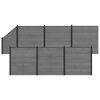 vidaXL Conjunto de Cercas 1138 x 186 cm WPC e Alum&iacute;nio Cinzento