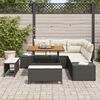 vidaXL Conjunto de Sof&aacute; de Jardim 8 pcs Preto Rattan Sint&eacute;tico