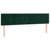 vidaXL Cabeceira de cama 2 pcs veludo 100x5x78/88 cm verde-escuro