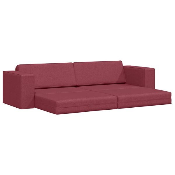 vidaXL Sof&aacute;-Cama 200cm Vinho Vermelho tecido
