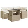 vidaXL 5 pcs conjunto de sof&aacute;s p/ jardim com almofad&otilde;es vime PE bege