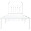 vidaXL Estrutura de cama sem colch&atilde;o com cabeceira 75x190 cm branco