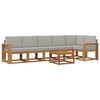 vidaXL Conjunto de Sof&aacute;s para Exterior 7 unid. Cinza Natural e Claro