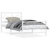 vidaXL Estrutura de cama com cabeceira e p&eacute;s 100x190 cm metal branco