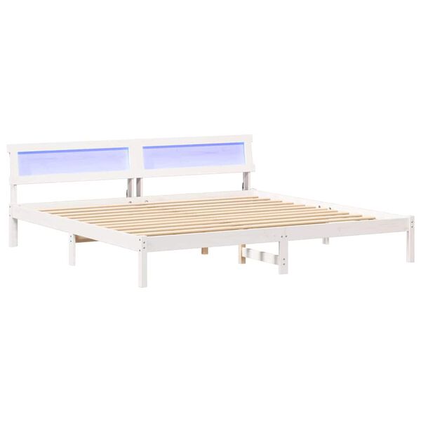 vidaXL Estrutura da Cama com cabeceira Branco 200 x 200 cm