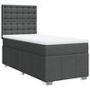 vidaXL Cama com molas/colch&atilde;o 100x200 cm tecido cinza-escuro