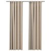 vidaXL Cortinas opacas aspeto linho c/ ganchos 2 pcs 140x245 cm bege