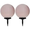 vidaXL Candeeiro solar de exterior LED 2 pcs esf&eacute;rico 40 cm RGB