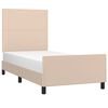 vidaXL Estrutura cama c/ cabeceira couro artif. 90x190 cm cappuccino