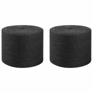 vidaXL Corda de juta 2 unid. 20 mm 100 m Preto 100% juta Tossa