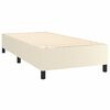 vidaXL Cama com molas/colch&atilde;o 90x200 cm couro artificial cor creme