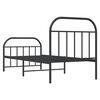 vidaXL Estrutura de cama com cabeceira e pés 90x190 cm metal preto