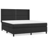 vidaXL Cama com molas/colch&atilde;o 180x200 cm couro artificial preto