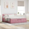 vidaXL Estrutura de cama otomana com colch&atilde;o 180x200 cm veludo rosa