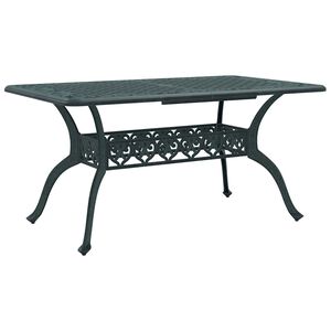 vidaXL Mesa de jardim 150x90x72 cm alum&iacute;nio fundido verde