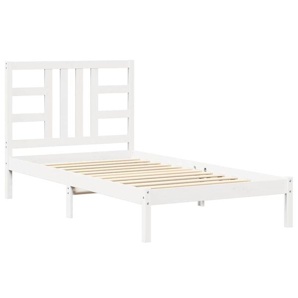 vidaXL Estrutura de cama 100x200 cm madeira maci&ccedil;a branco