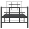 vidaXL Estrutura de cama com cabeceira e p&eacute;s 75x190 cm metal preto