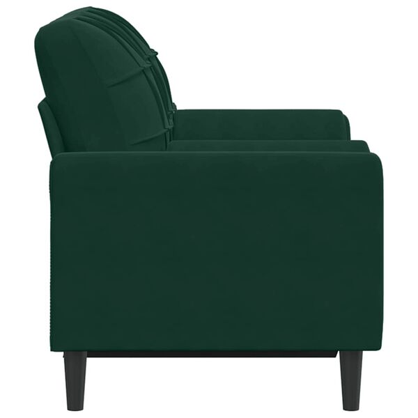 vidaXL Sof&aacute; 2 lug. c/ almofadas decorativas 120 cm veludo verde-escuro