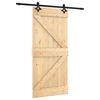 vidaXL Porta Deslizante Natural e Preto 95 x 210 cm