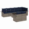 vidaXL Conjunto de Sof&aacute; de Jardim com almofada 9 pcs Cinzeto vime PE